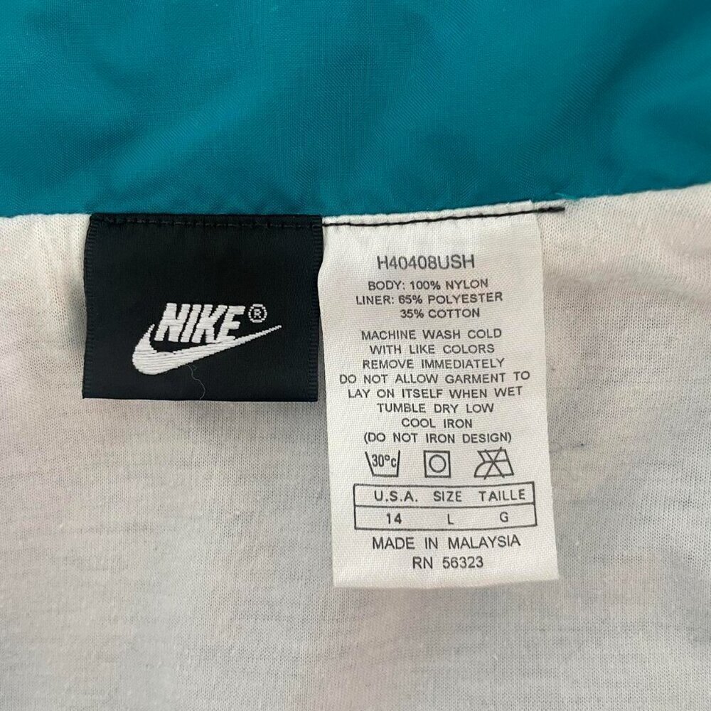 Vintage 90 S Nike Windbreaker Jacket in Teal Blue Womens Size Large - Picture 4 of 4